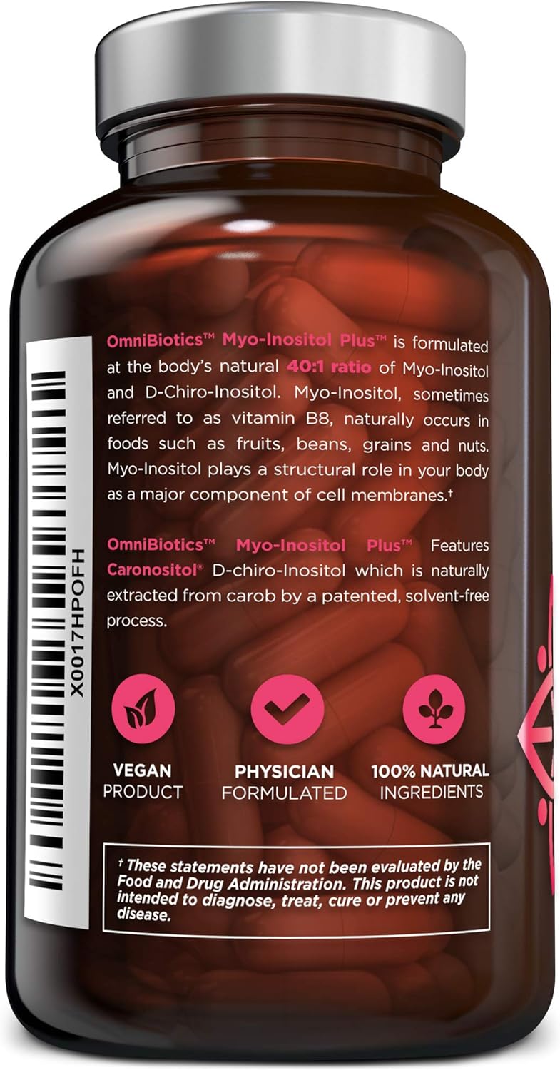 OmniBiotics MyoInositol  DChiro Inositol Supplement with 401 Ratio for Hormone Balance for Women  Women Supplement to Support Reproductive Health  Ovarian Function NonGMO  120 Vegan Capsules - Image 5