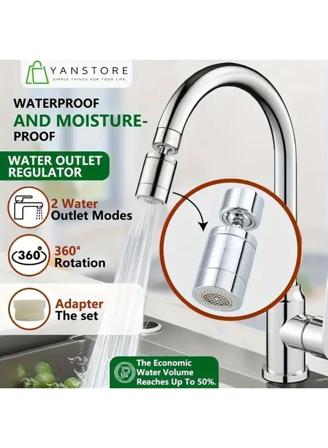 صنبور ثنائي الوضع متين دوار 360 درجة مقاوم للرش التثبيت السريع لحوض المطبخ والحمام - Image 2