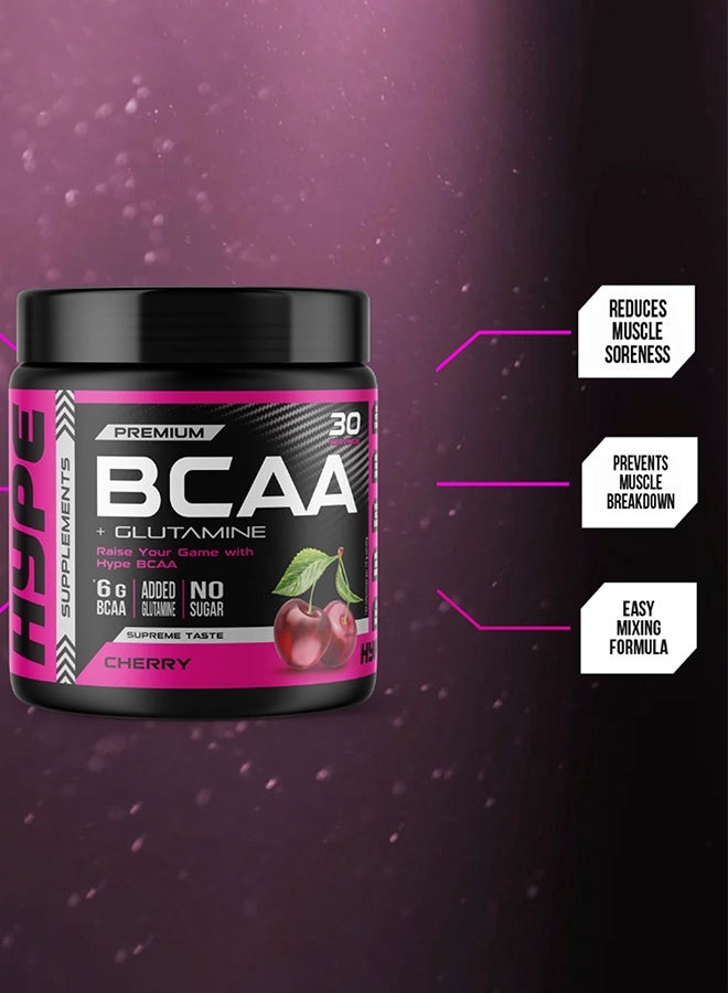 هايب بي سي إيه إيه + جلوتامين | ٣٠٠ غرام | نكهة الكرز، ٦ غرام BCAA بنسبة ٢:١:١ مع جلوتامين مضاف - Image 4