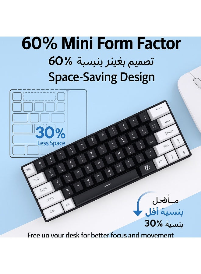 أيه بي جي كيبورد قيمنق ميكانيكي بسويتش أحمر - مضاء بخاصية RGB - تصميم لوحة مفاتيح عربي وإنجليزي - كيبورد مغناطيسي للألعاب - Image 5