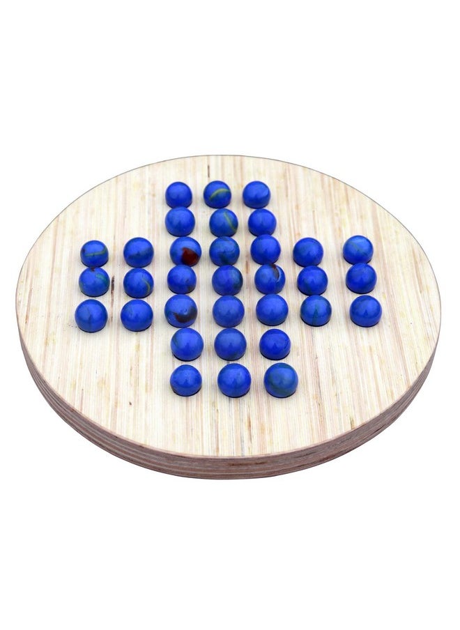 HomeCute Homecute Wooden Solitaire Board with 33 Glass Marbles, Brainvita Unique Game, Best Gift for Kid’s, Teens & Adult, Wooden Solitaire, Made in India.  - Image 1