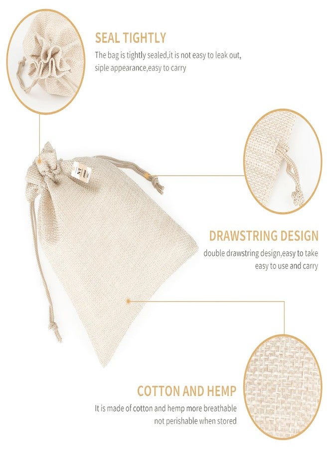 NFI essentials Jute Potli Gift Pouches for Return Gift, Pack of 50 Pcs (10x14 cm), Drawstring Burlap Pouch For Return Organza Candy Gifts, Nikah, Birthday Suruku Pai Pouch - Image 3