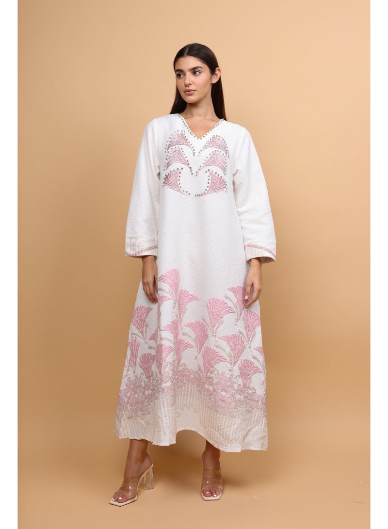 اكسا جلابيات مطرزة بالكريستال العصري - Image 5