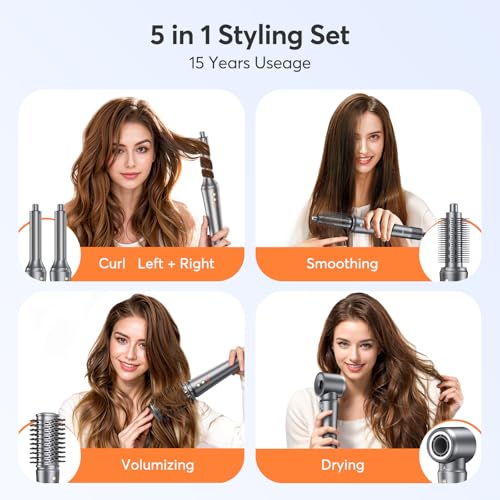 Bopcal 5 in 1 Hot Air Styler Wrap for Women - High-Speed Frizz-Free Hair Dryer Brush, Ion Fast Drying Auto Wrap Cruler, No Heat Damage Air Styler Wrap - Curl, Volumize, Straighten, Gift Idea - Image 2