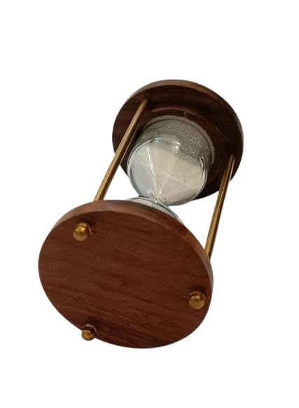 1 Minute Antique Wooden and Brass Sand Timer Hour Glass Sandglass Clock Ideal for Exercise Tea Making Antique Nautical Decor Theme 1 Minutes Home & Office Décor  - Image 5