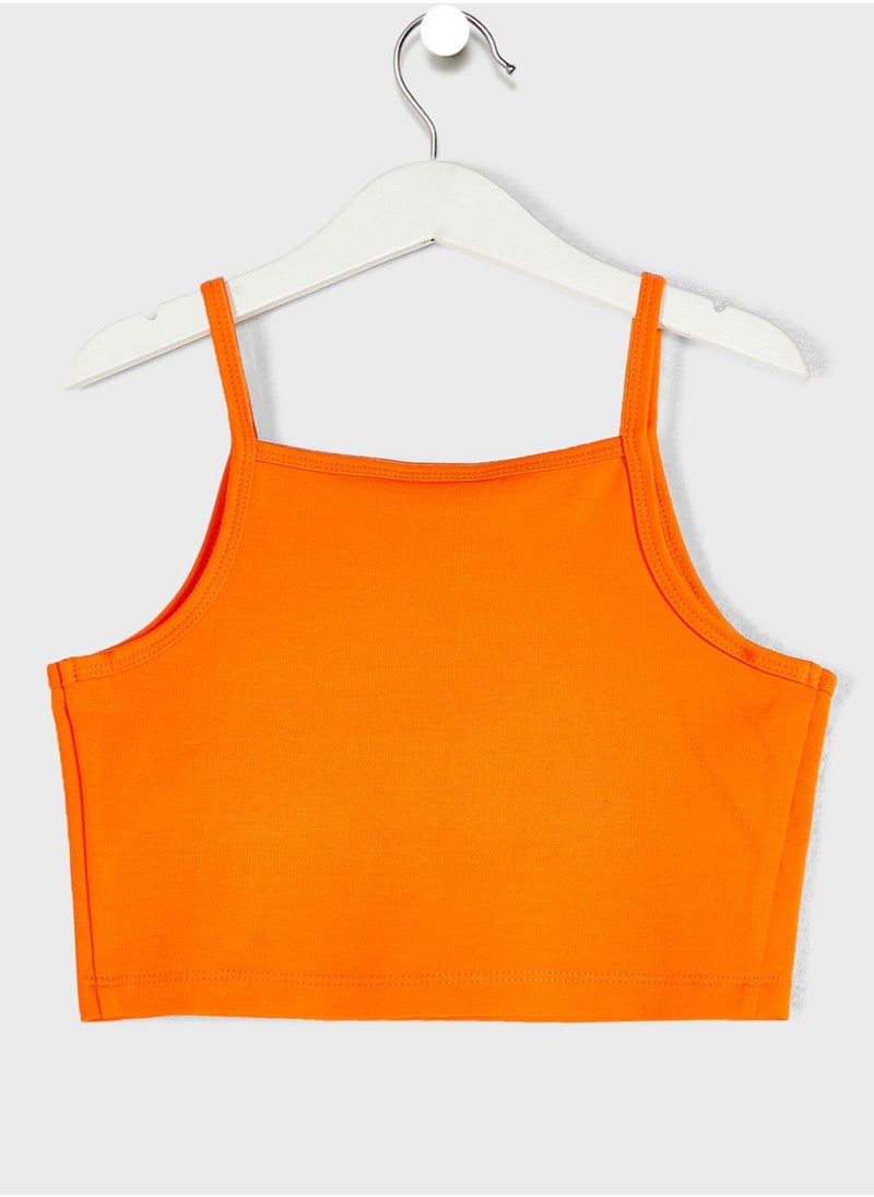 Calvin Klein Jeans - Kids Stacked Logo Punto Strap Top - Image 1