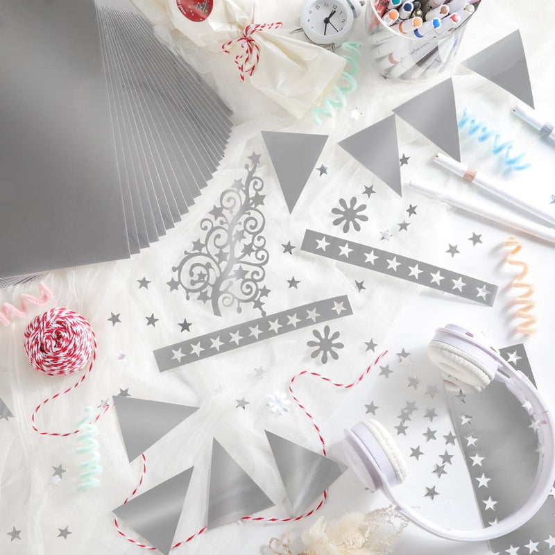 PENPRIS 25 Sheets Sliver Mirror Cardstock Paper - 250gsm/92Ib Metallic Reflective Paper for Crafts, A4 Foil Cardstock for DIY Projects Birthday Party Decoration PAP20SR25 - Image 4