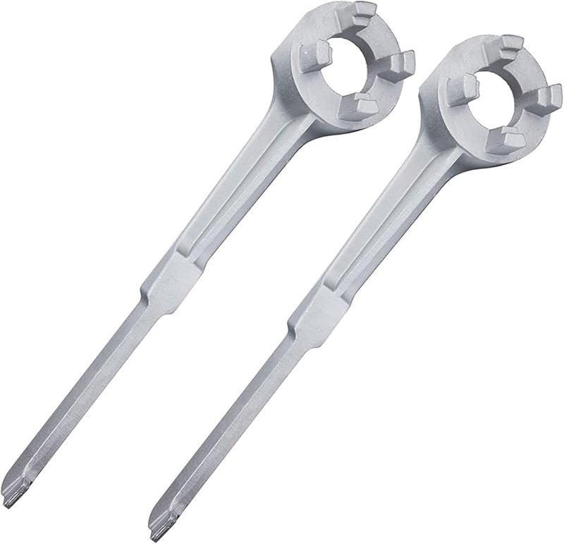 WINTOWIN Bung Wrench 55 Gallon Drum, Drum Wrench Aluminum Barrel Wrench Opener Tool for 10 15 20 30 50 55 Gallon Drum, for 2 inch and 3/4 inch Bung Caps, Silver - Image 1