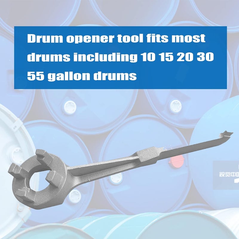 WINTOWIN Bung Wrench 55 Gallon Drum, Drum Wrench Aluminum Barrel Wrench Opener Tool for 10 15 20 30 50 55 Gallon Drum, for 2 inch and 3/4 inch Bung Caps, Silver - Image 3