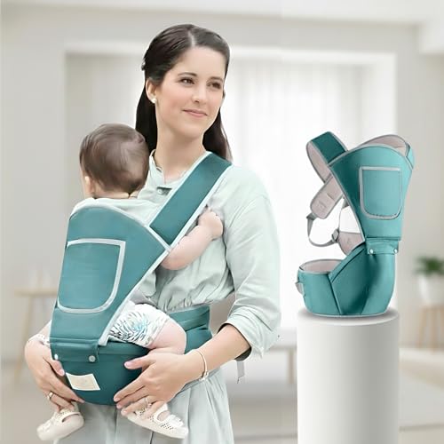 OBABY Ergonomic Hip Seat Baby Carrier: Pain-Free Lumbar Support for Parents – 5 Comfortable Carry Positions – Soft Premium Cotton, Lightweight & Adjustable – Essential Travel Gear for Infants & Toddlers (Mint Green) - Image 1