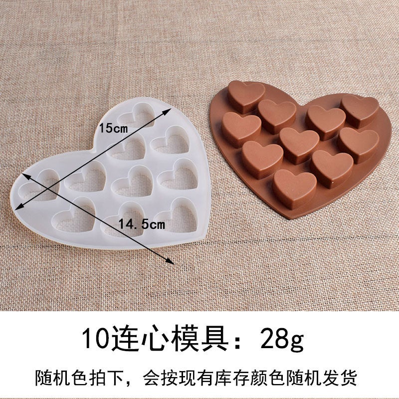 general Silicone Heart Shaped Chocolate Candy Baking Mold DIY Ice Tray Resin Craft - Image 1
