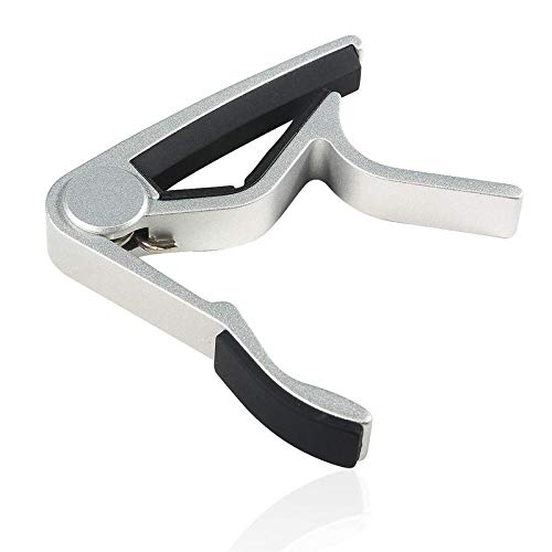 MUSTANG 6 String Single-handed Guitar Capo For Acoustic Electric Guitar - 2 Pack of Black and Silver - Image 4