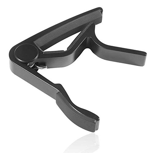MUSTANG 6 String Single-handed Guitar Capo For Acoustic Electric Guitar - 2 Pack of Black and Silver - Image 3