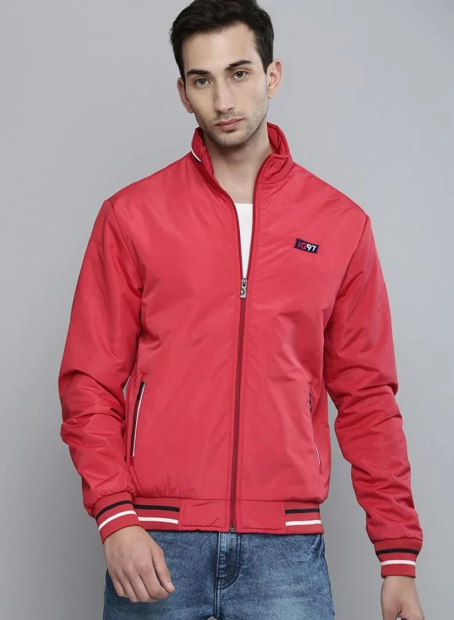 ذا انديان كراج كو The Indian Garage Co Men Slim Fit Solid High Neck Long Sleeves Jacket