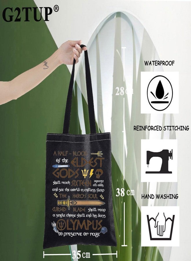 G2TUP Heroes of Olympus Shoulder Bag Book Lover Inspired Gift Riptide Sword Tote Bag Movie Merch (A Half Bl TG) - Image 2