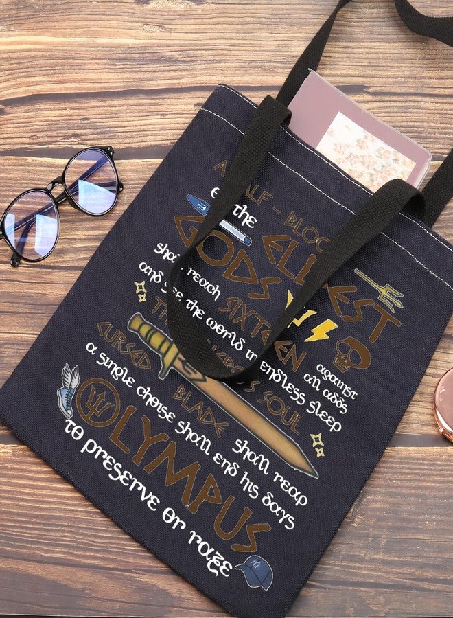 G2TUP Heroes of Olympus Shoulder Bag Book Lover Inspired Gift Riptide Sword Tote Bag Movie Merch (A Half Bl TG) - Image 5