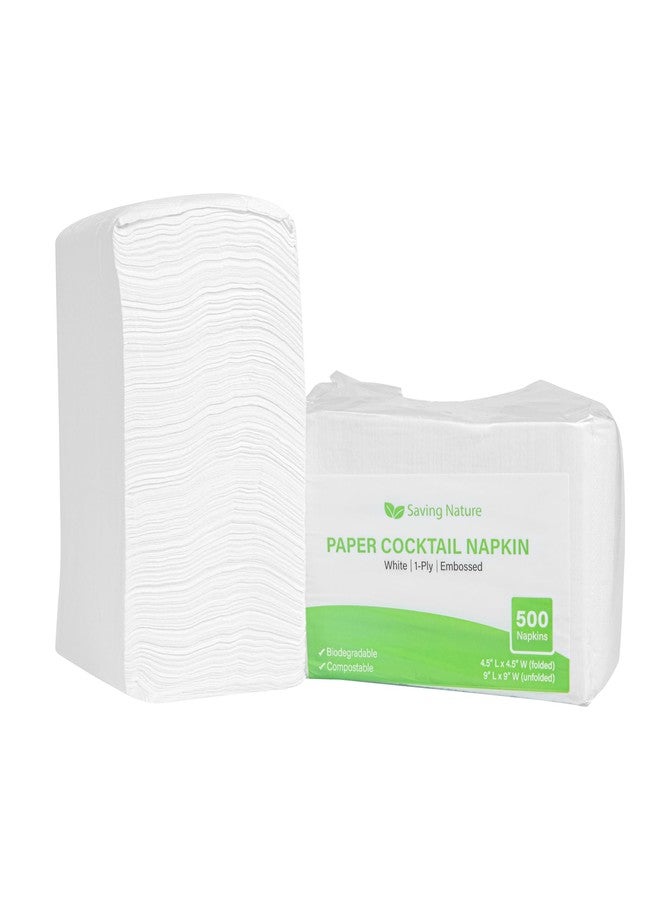 Restaurantware-Saving Nature 9 x 9 Inch Disposable Napkins For Party, 500 Durable Restaurant Napkins - 1 Ply, With Snowflake Designs, White Paper Napkin, Sustainable, For Cafes or Homes - Image 2