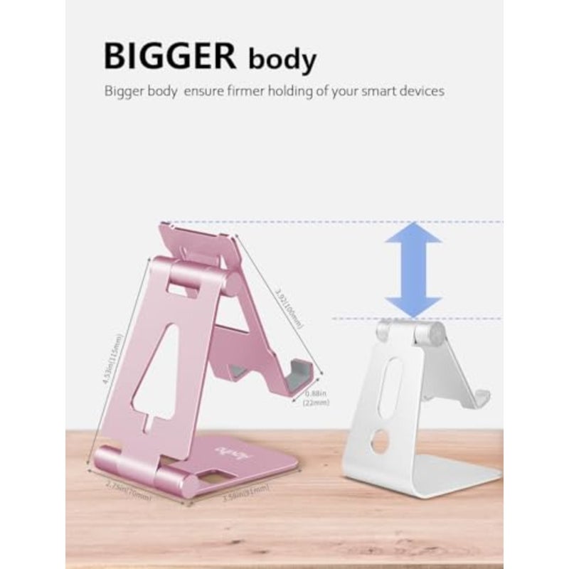 Foldable Cell Phone Stand for Desk, Adjustable Phone Holder for Office, Video Calls and Streaming, Portable Desktop Phone Dock Compatible with iPhone 17 16 15 14, Samsung Galaxy - Image 4