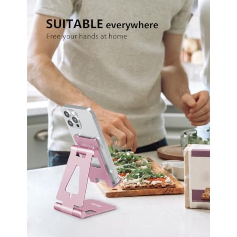 Foldable Cell Phone Stand for Desk, Adjustable Phone Holder for Office, Video Calls and Streaming, Portable Desktop Phone Dock Compatible with iPhone 17 16 15 14, Samsung Galaxy - Image 2