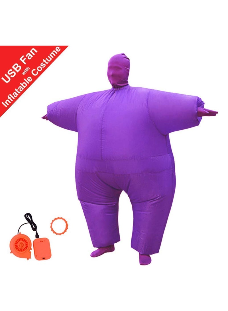 Inflatable Full Body Blow Up Costume Suit, Adult Size Inflatable Fat Chub Suit, Fancy Dress Party Costume (Purple)  - Image 2