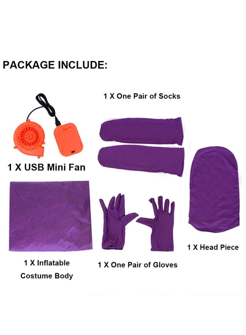 Inflatable Full Body Blow Up Costume Suit, Adult Size Inflatable Fat Chub Suit, Fancy Dress Party Costume (Purple)  - Image 4
