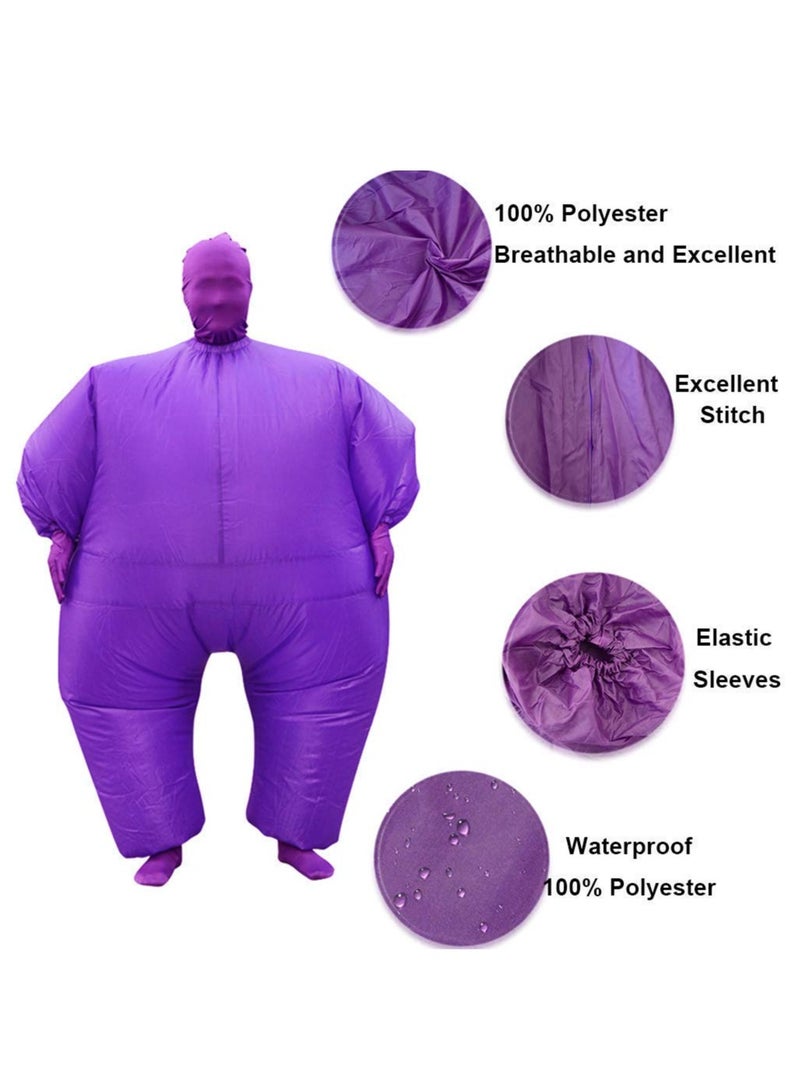 Inflatable Full Body Blow Up Costume Suit, Adult Size Inflatable Fat Chub Suit, Fancy Dress Party Costume (Purple)  - Image 3