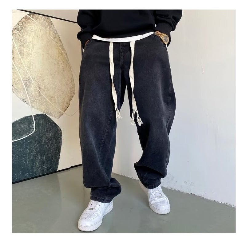 Unisex Classic Denim Jeans Loose Fit Daily Outdoor Wear - Image 1