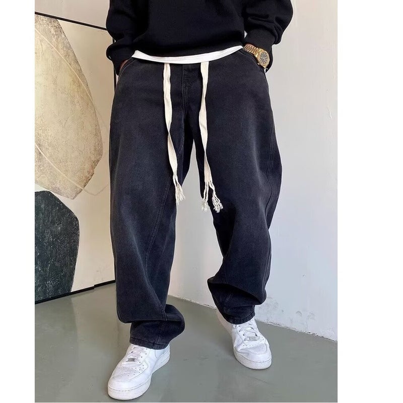 Unisex Classic Denim Jeans Loose Fit Daily Outdoor Wear - Image 3