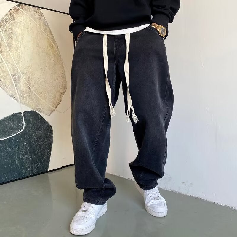 Unisex Classic Denim Jeans Loose Fit Daily Outdoor Wear - Image 2