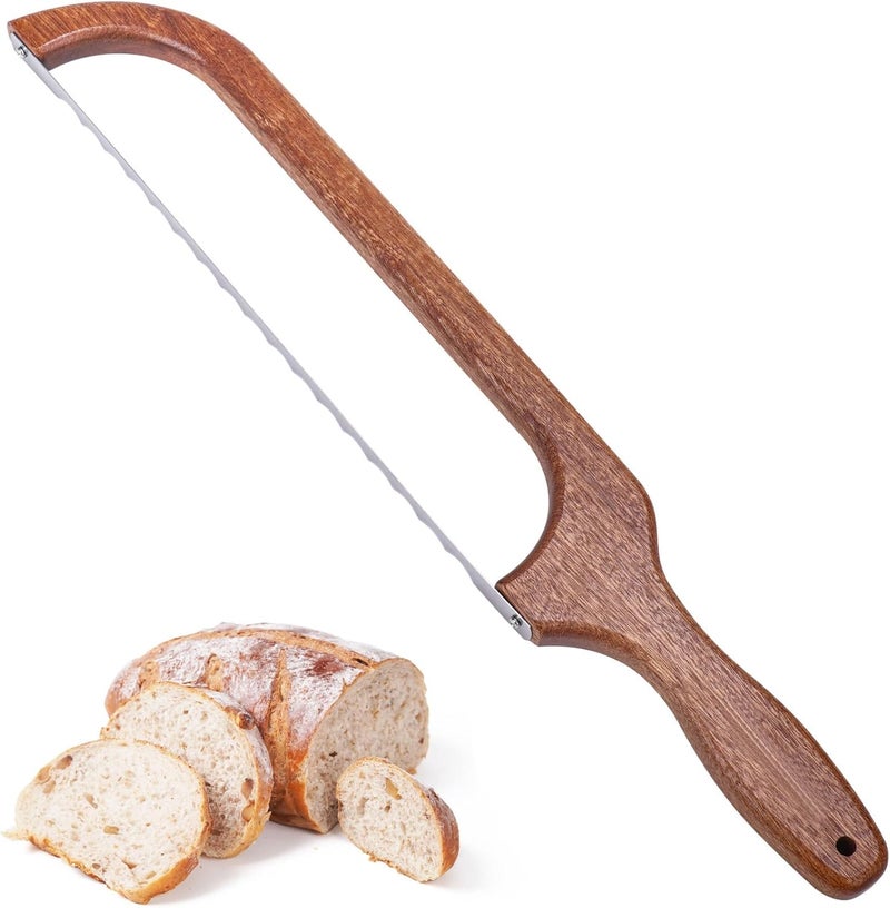 Uprichya Wooden Bread Bow Knife for Sourdough, Bread Saw for Homemade Bread, Sourdough Knife Slicer for Slicing, Sourdough Bread Cutter - Image 1