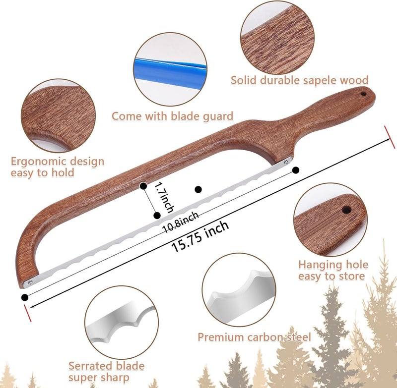 Uprichya Wooden Bread Bow Knife for Sourdough, Bread Saw for Homemade Bread, Sourdough Knife Slicer for Slicing, Sourdough Bread Cutter - Image 3