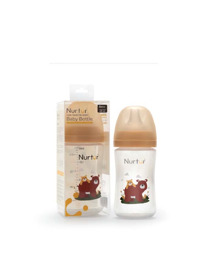 Nurtur Nurtur Cozi - 240Ml Anticolic Feeding Bottle - PP - Brown Multi  - Image 1