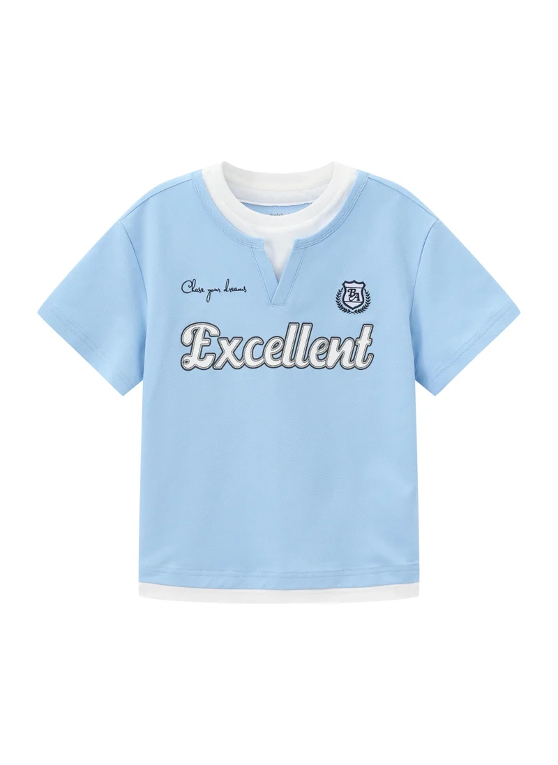 بالابالا Kids Boys Round neck short-sleeved T-shirt