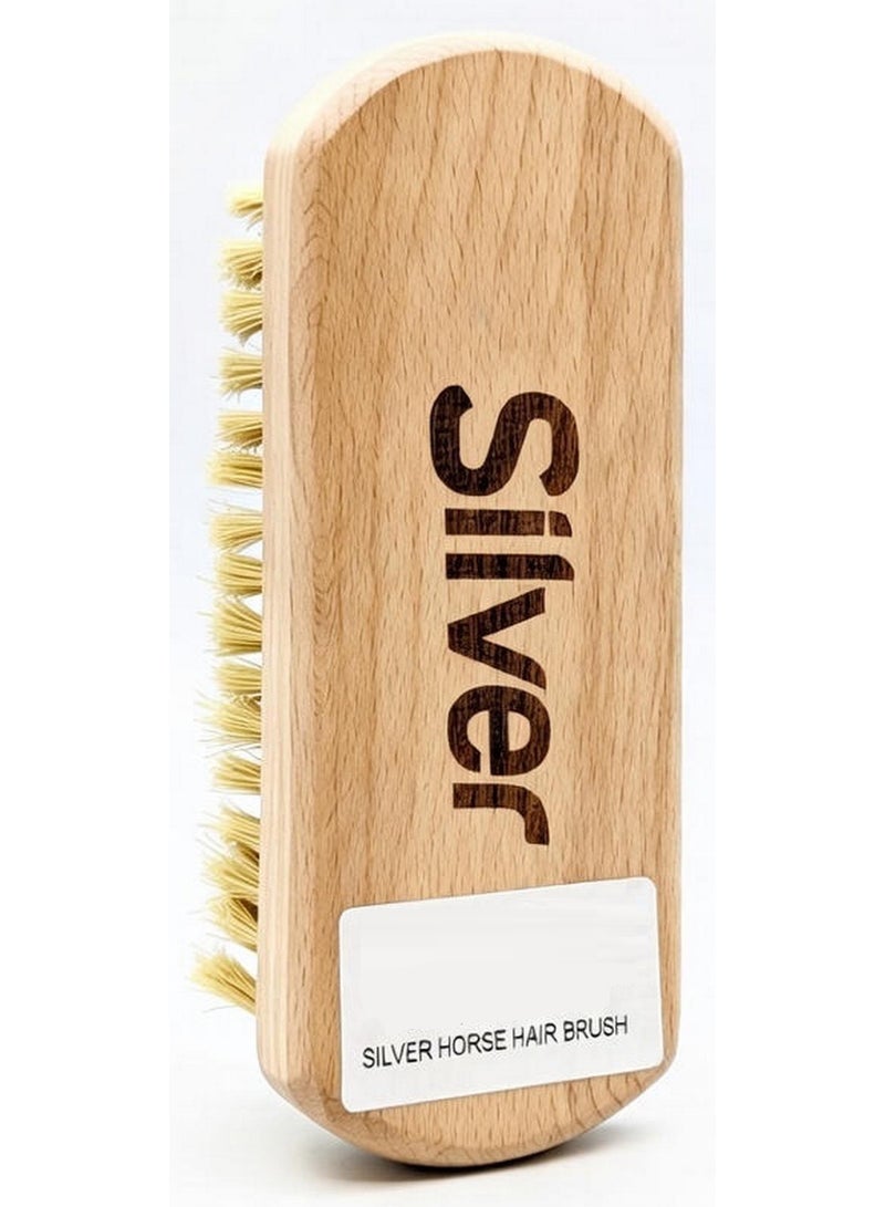 Silver Horse Hair Shoe Brush Beige - Image 1