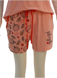 JOANNA JOANNA Women's This Is Our Happy Place Quotes Shirt and Short Pajama Set, Pink  - Image 3