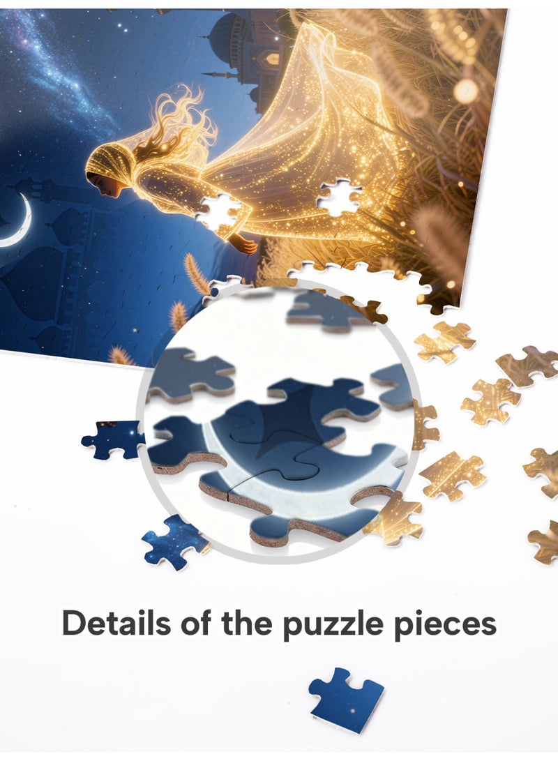 GALADUNE 300 Pieces Puzzles Jigsaws for Adults&Kids Stress Relief Toy, Unique Perfectly-Fitting Pieces, Ideal Gift for Ramadan Birthday New Year, Girl Gazing at the Stars - Image 4