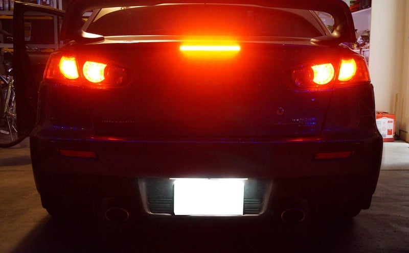 iJDMTOY OEM-Spec Dark Smoked Lens Full LED Trunk Lid Third Brake Light Bar Assembly Compatible With 2008-2016 Mitsubishi Lancer, Evolution X Sedan - Image 1