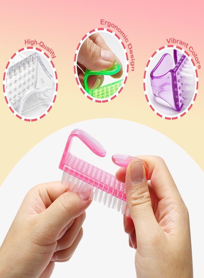 YEEPSYS Handle Grip Nail Brush, Hand Fingernail Brush Cleaner Scrubbing Kit Pedicure for Toes and Nails Men Women (Muticolored D，Big Size) - Image 3
