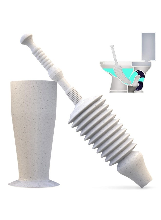 Luigi's Luigi S The World S Best Toilet Plunger Heavy Duty Toilet Unblocker To Fit All Toilets Clears And Unblocks With A Powerful Bellows Grey With Holder - Image 1