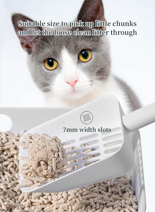 Tookincmo Cat Litter Scooper with Caddy, Cat Scooper for Litter Box with Holder Stand, Durable, Neat and Convenient - Matte White - Image 4