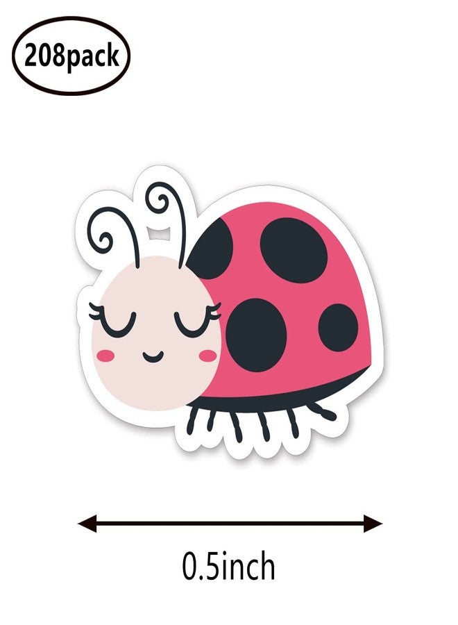GUVSPTI Pink Ladybug Planner Stickers, 0.5in Scrapbooking Kids DIY Calendar Crafting 208-Pack - Image 2