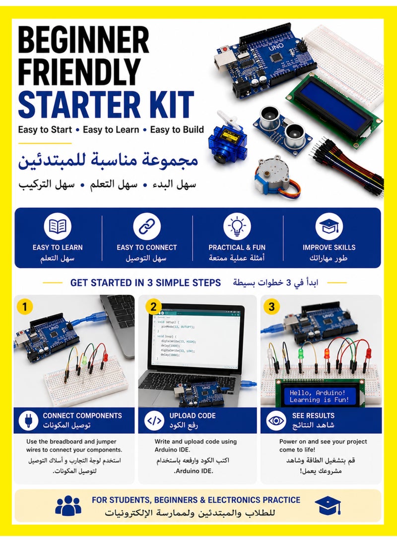 BASEMENT-1 Project Super Starter Kit for R3 Mga2560 Mega328 Nano with Tutorial Compatible with Arduino IDE Electronics kit - Image 5