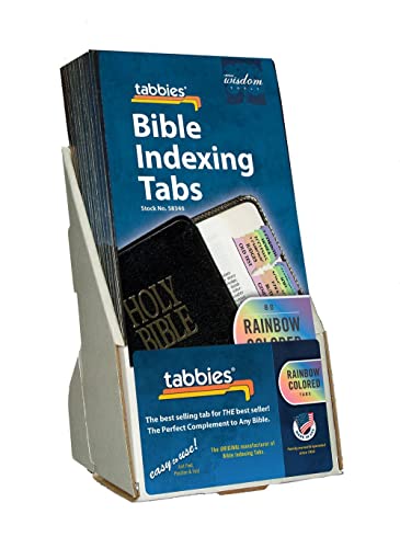 Tabbies 20 Pack with Display Rainbow Bible Indexing Tabs, Old & New Testaments, 80 Tabs Including 64 Books & 16 Ref. Tabs, Multi-Colored (58346) - Image 1