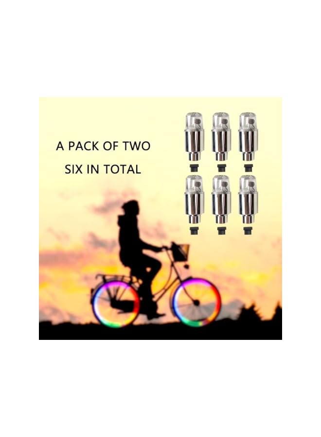 S-TOP Premium 6 Pack Premium Multicolor Wheel Lights Cap Car Auto Wheel Tire Tyre Air Valve Stem LED Light Cap Cover Accessories for Bike Car Motorcycle - Image 1
