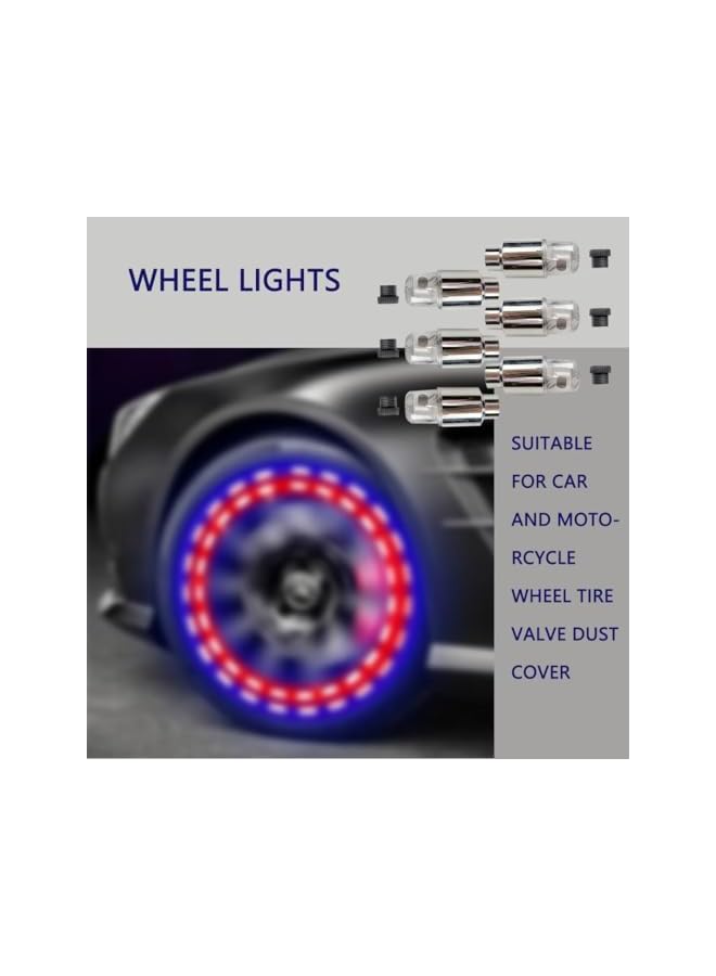 S-TOP Premium 6 Pack Premium Multicolor Wheel Lights Cap Car Auto Wheel Tire Tyre Air Valve Stem LED Light Cap Cover Accessories for Bike Car Motorcycle - Image 3