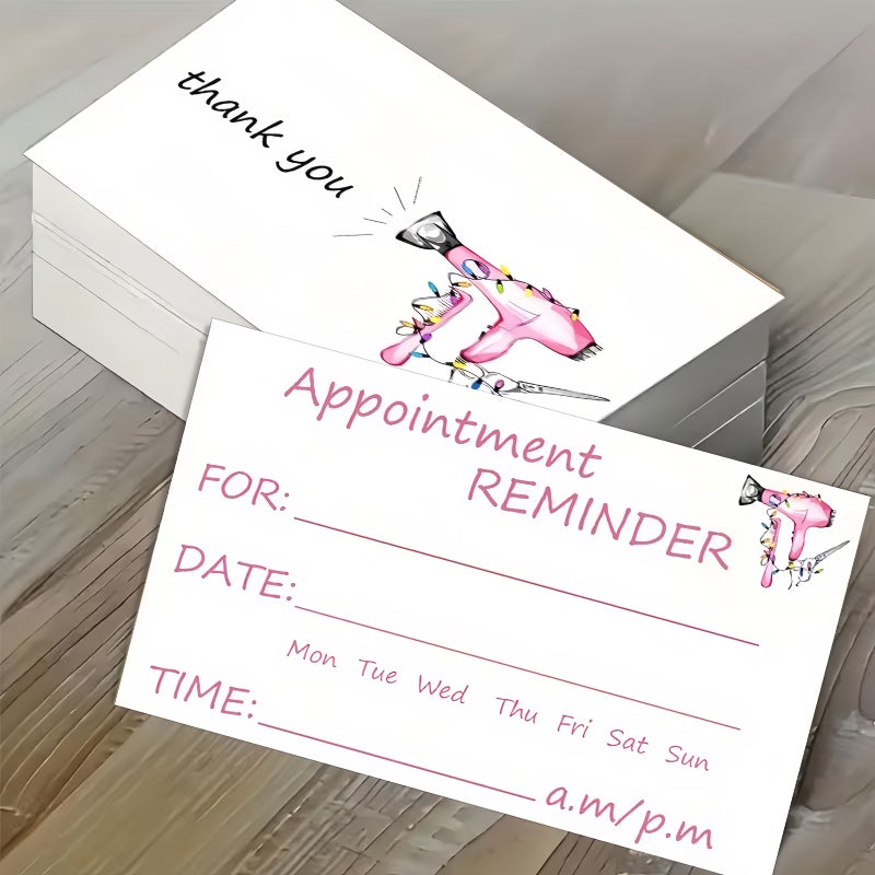 Hair Salon Appointment Cards 100 Sheets for Stylists and Small Business Use - Image 1