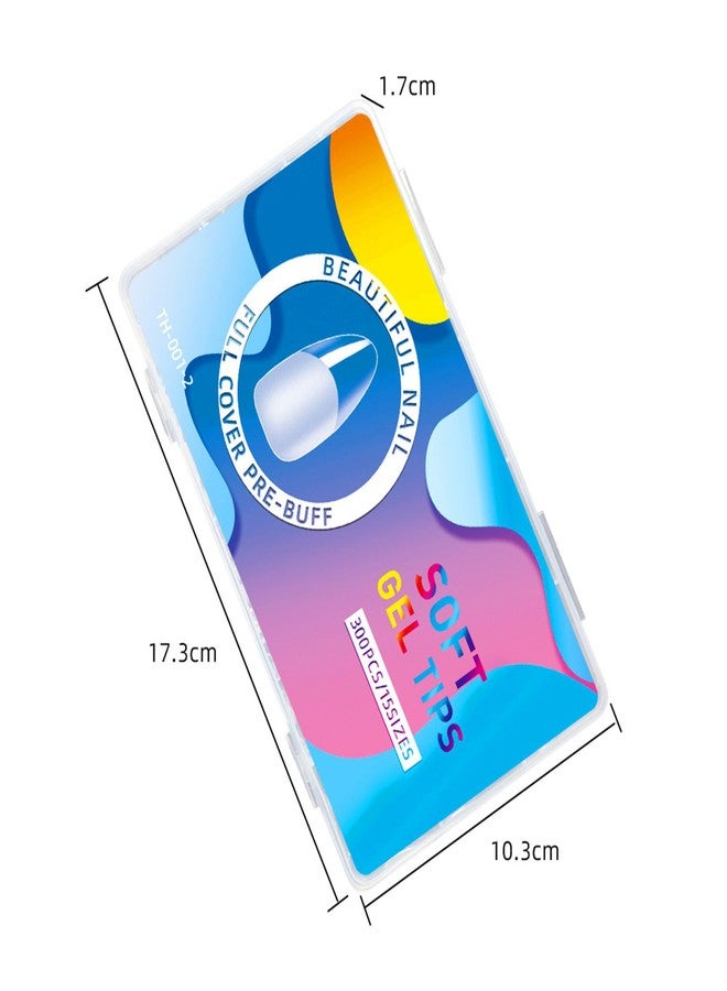 YIMART Press on Nails Short,300pcs Traceless Frosted ABS Artificial Nail Tips,NO Polishing Medium Design Matte Soft Gel Nail Tips for Extension Nail Salon (transparent, short almond) - Image 5