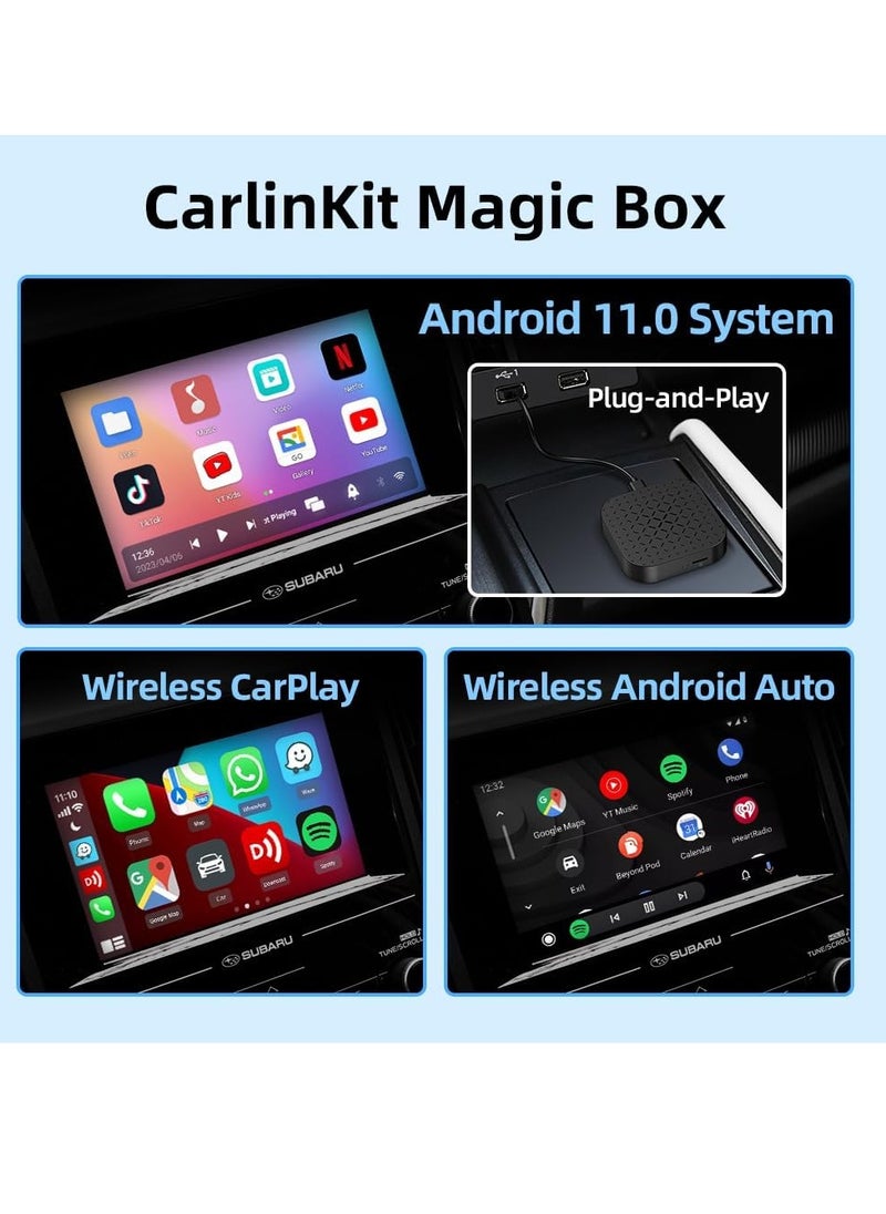Generic - Android 11 Car play Ai Box Suit For Car Built-in Wired Car play Wireless Android Auto & Wireless Car play 2GB ram +16GB Rom - Black - Image 1