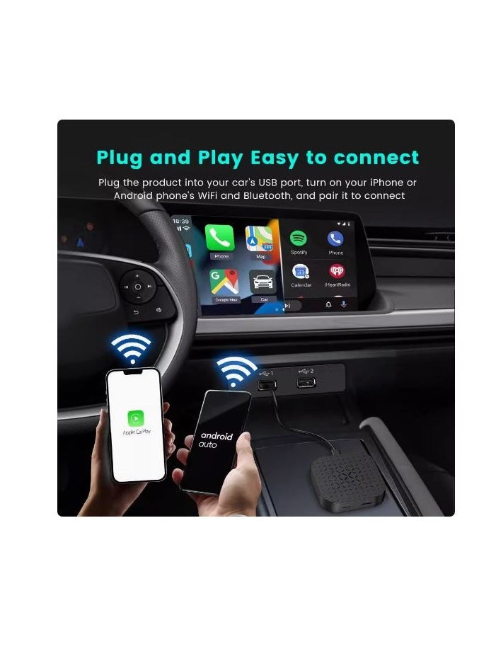 Generic - Android 11 Car play Ai Box Suit For Car Built-in Wired Car play Wireless Android Auto & Wireless Car play 2GB ram +16GB Rom - Black - Image 1
