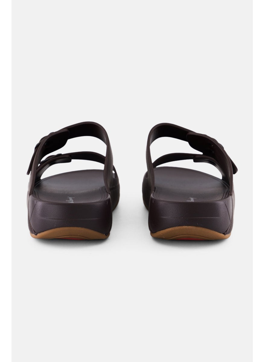English Laundry Men 2 Strap Slip On Arabic Sandals, Coffee Brown  - Image 2